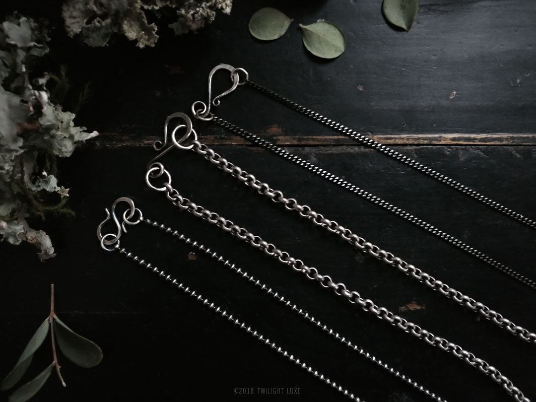 Twilight Luxe | Necklace Chain Styles and Lengths with Handwrought Clasps
