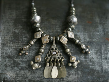 Twilight Luxe | Faceted Pyrite & Vintage Tribal Charm Necklace