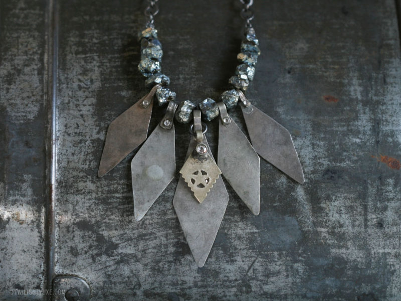 Twilight Luxe | Pyrite Rough & Turkoman Diamond Necklace