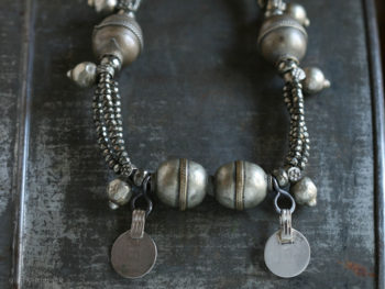 TWILIGHT LUXE | Pyrite, Kuchi Coins, & Vintage Trade Bead Assemblage Necklace