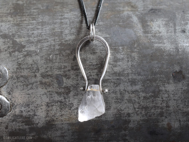 Twilight Luxe | Crystal Clear Quartz Pendulum Necklace