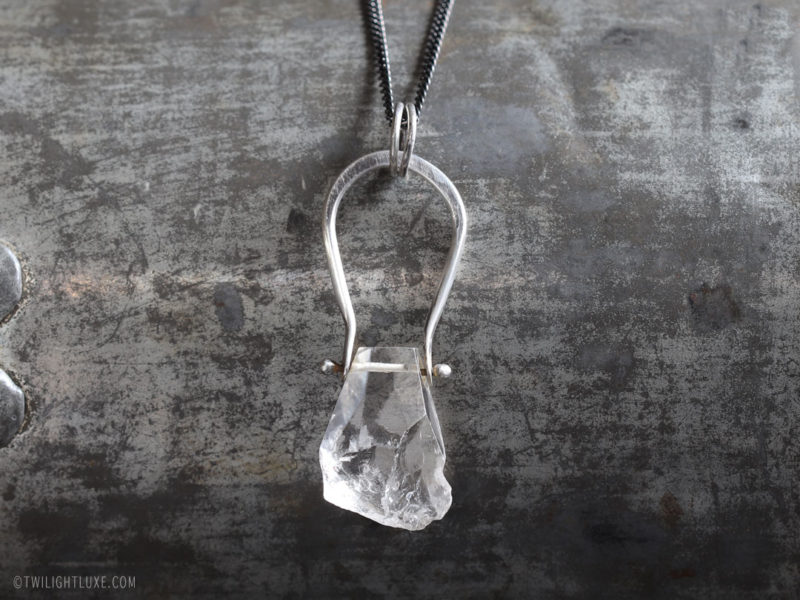 Twilight Luxe | Crystal Clear Quartz Pendulum Necklace