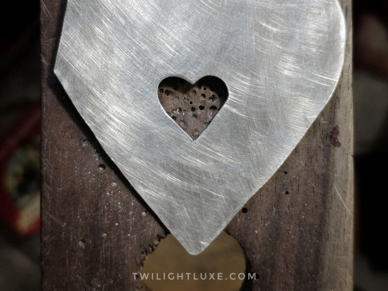 Sterling silver sheet metal with heart cut out