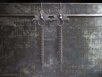Twilight Luxe | Hope Collection | Sterling Silver Aralia Leaf Chain Earrings