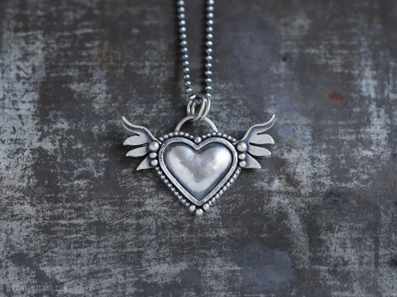 Twilight Luxe | Hope Collection | Sterling Silver Winged Heart Necklace