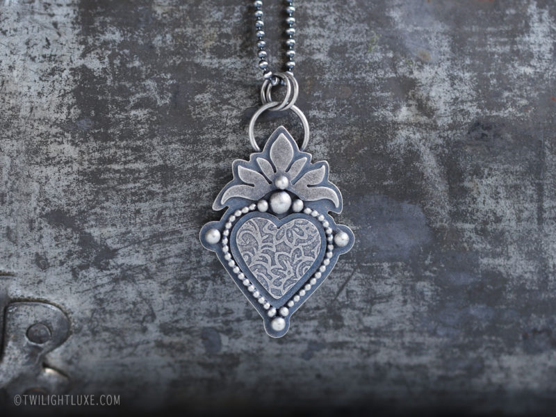 Twilight Luxe | Hope Collection | Sterling Silver Sacred Heart Necklace