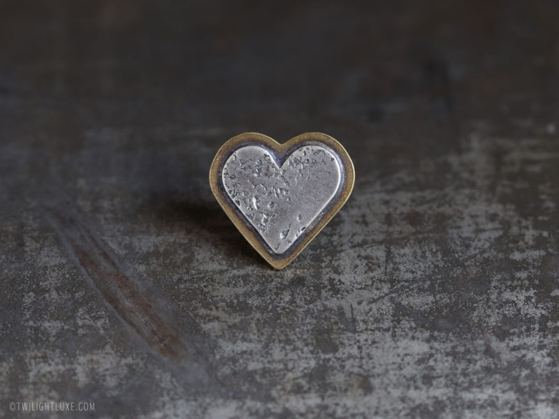 Twilight Luxe | Hope Collection | Sterling Silver & Brass Heart Pin