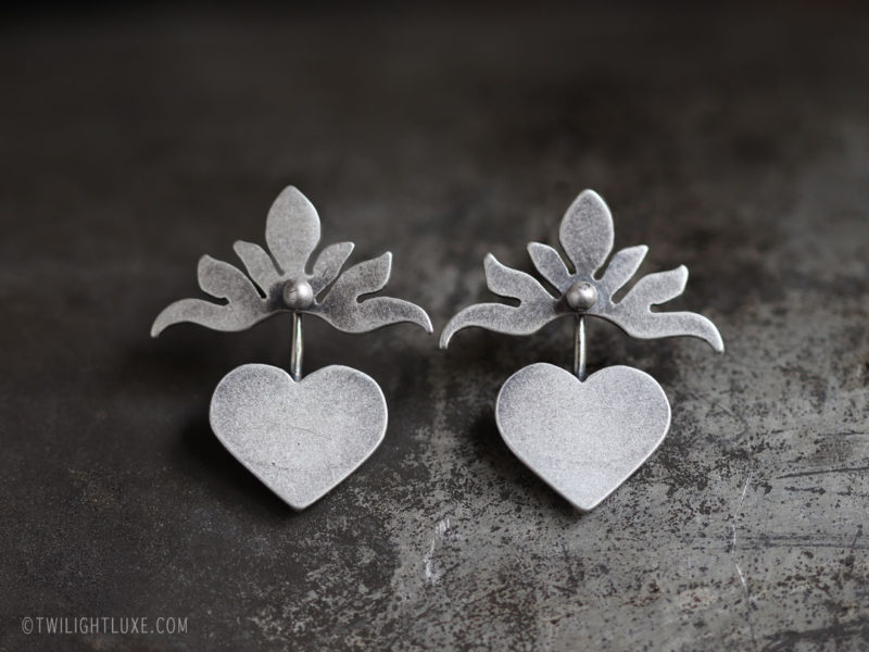 Twilight Luxe | Hope Collection | Sterling Silver Sacred Heart Earrings