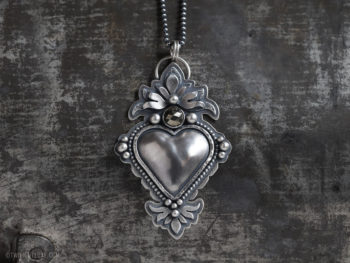 Twilight Luxe | Hope Collection | Pyrite Sterling Silver Sacred Heart Necklace