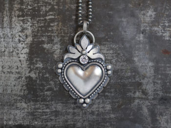 Twilight Luxe | Hope Collection | Sterling Silver CZ Sacred Heart Necklace