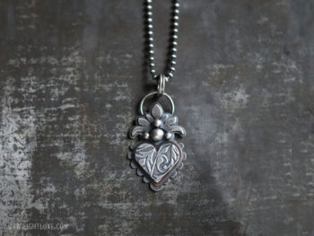 Twilight Luxe | Renewed Hope | Sterling Silver & Copper Sacred Heart Necklace