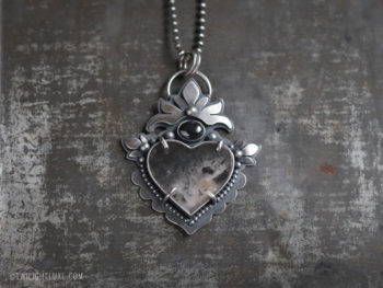 Twilight Luxe | Renewed Hope | Sterling Silver, Super Seven & Hematite Hope Heart Necklace