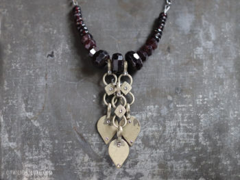 Twilight Luxe | Garnet & Vintage Tribal Dangles Necklace