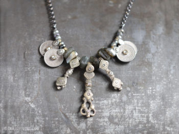 Twilight Luxe | Labradorite & Vintage Kuchi Coin & Charms Necklace