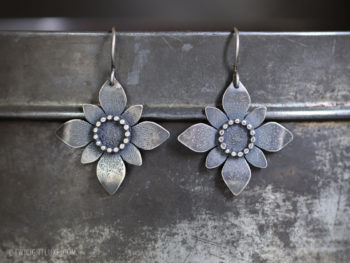 Twilight Luxe | FLORET | Sterling Silver Flower Earrings