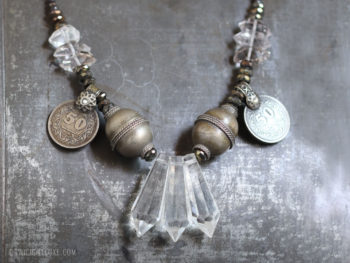 Twilight Luxe | Bohemian Crystal, Tribal Trade Beads, Herkimer Diamonds, and Spinel Mélange Necklace