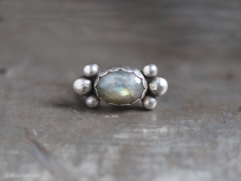 Twilight Luxe | Sterling Silver Labradorite Dewdrop Ring