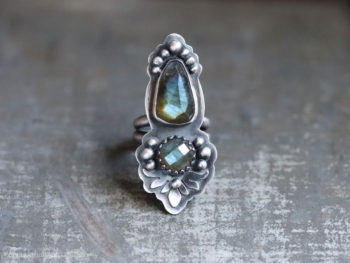 Twilight Luxe | Bold Sterling Silver Labradorite Ring